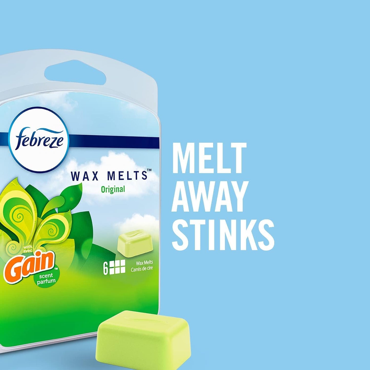 Febreze Odor-Fighting Wax Melts Air Freshener Refills with Downy Scent, April Fresh, 6 count