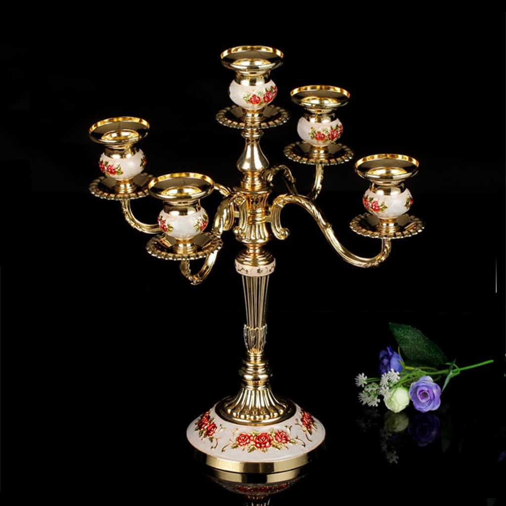WAOCEO Candlestick Holders European Candle Holder Creative Alloy Candle Holder Retro Home Decoration Romantic Wedding Candle Light Dinner Candle Holder Candle Holders(Color:B)