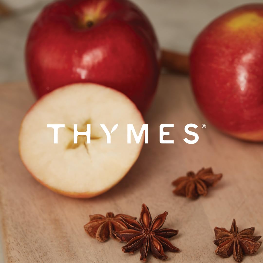 Thymes Scented Candles for Home Decor - Luxury Home Fragrance Gifts for Women & Men - Fall Candles with Warm Notes of Apple, Clove, & Cardamom - Harvest Red (Simmered Cider, 13 oz)