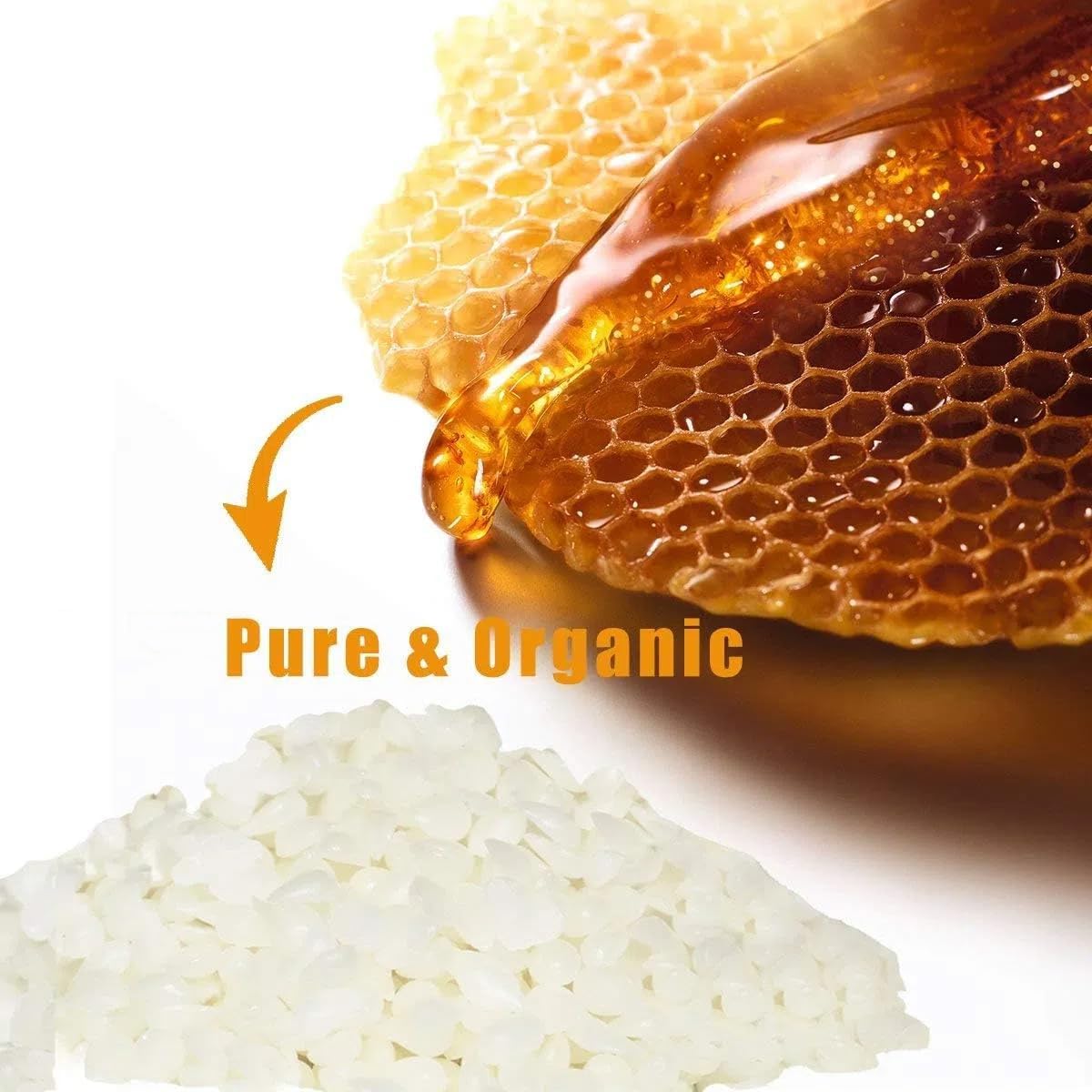 Grcdoyvl Natural White Beeswax Granules (5-Pound) | Unrefined Pure Material for DIY Projects | Candle Making, Skin Care, Lip Balm, Soap Base | Organic Beeswax Pellets