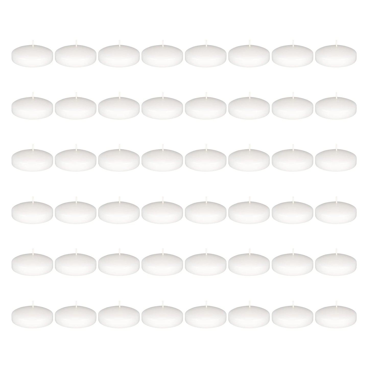 Mega Candles 48 pcs Unscented White Floating Candles, Hand Poured Wax Candle 3 Inch Diameter, Home Décor, Wedding Receptions, Occasions, Festivities, Events, Meditations, Tranquility, Spa