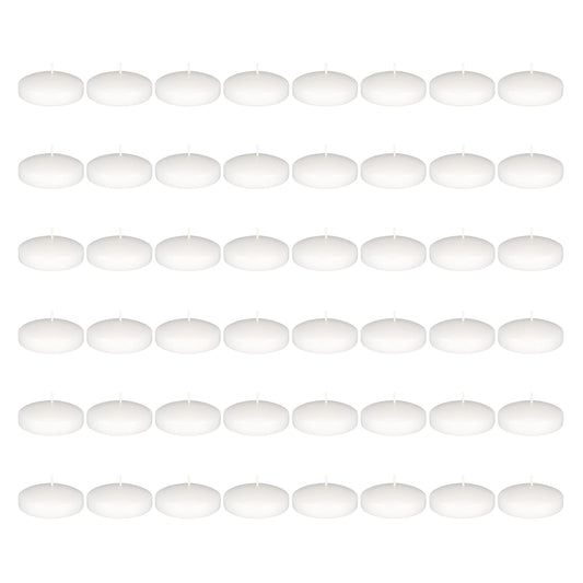 Mega Candles 48 pcs Unscented White Floating Candles, Hand Poured Wax Candle 3 Inch Diameter, Home Décor, Wedding Receptions, Occasions, Festivities, Events, Meditations, Tranquility, Spa