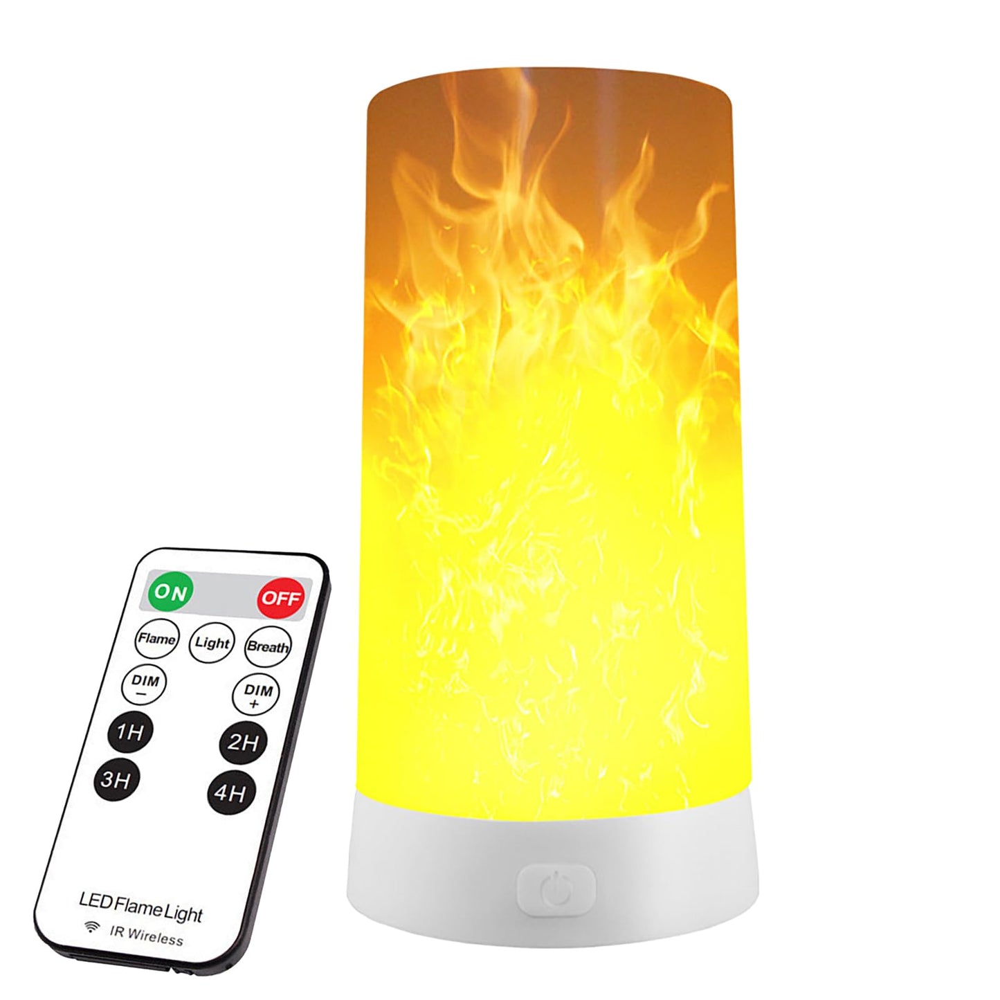 LOVUMMOR LED Flame Effect Light, Flame Lamp with Remote & Timer, USB Rechargeable 4 Modes Waterproof Fire Lights Campfire Fireplace Lantern, Flameless Candles for Home Garden Halloween Party Bar Décor