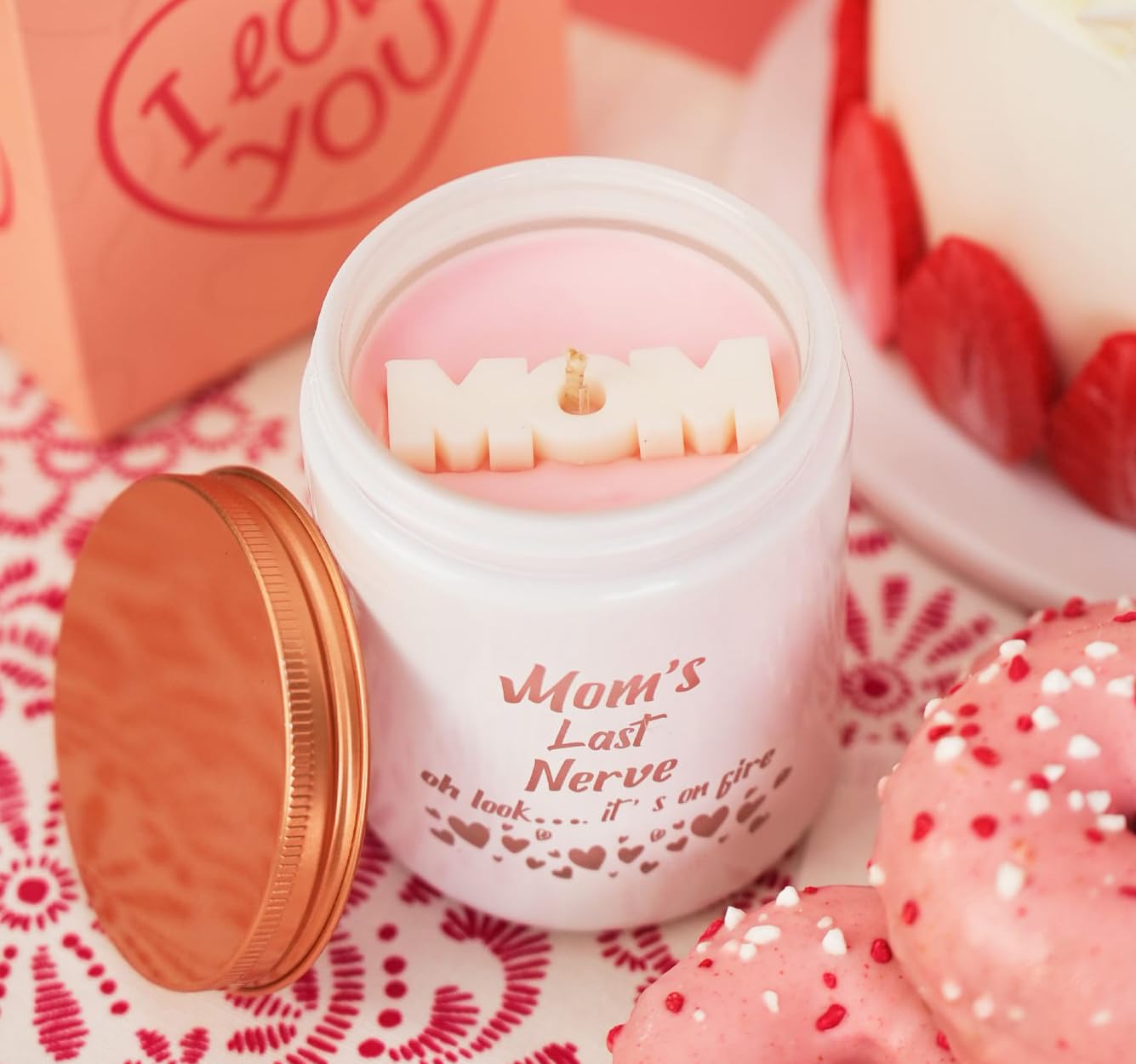 Mother's Day Candles with LED Light, Holiday Candle Gifts for Mom, Christmas Gifts for Women, Juniper&Lavender Scent Candles, Perfect for Xmas,Winter Décor,Over 40 Hours of Burn Time, 100% Soy Wax