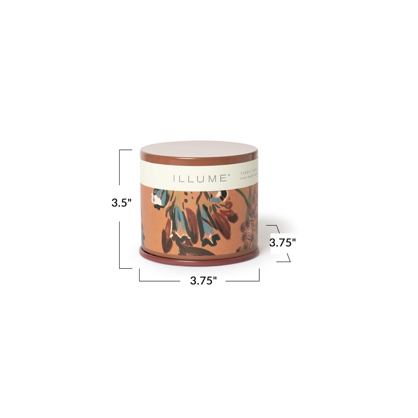 Illume Beautifully Done Essentials Terra Tabac Vanity Tin Scented Candle, 3" L x 2" W x 1" H