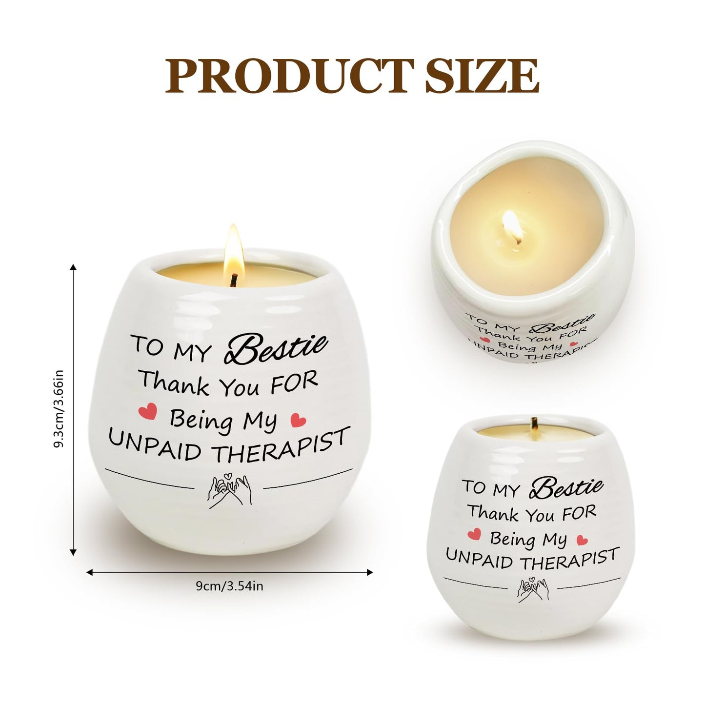 Friendship Gifts for Best Friend - Bestie/Friendship Candle, 18Oz Lavender Scented Soy Candles, Funny Candles Christmas Thanksgving Birthday Gifts for Women, Soul Sister, Bestie, Friends Female