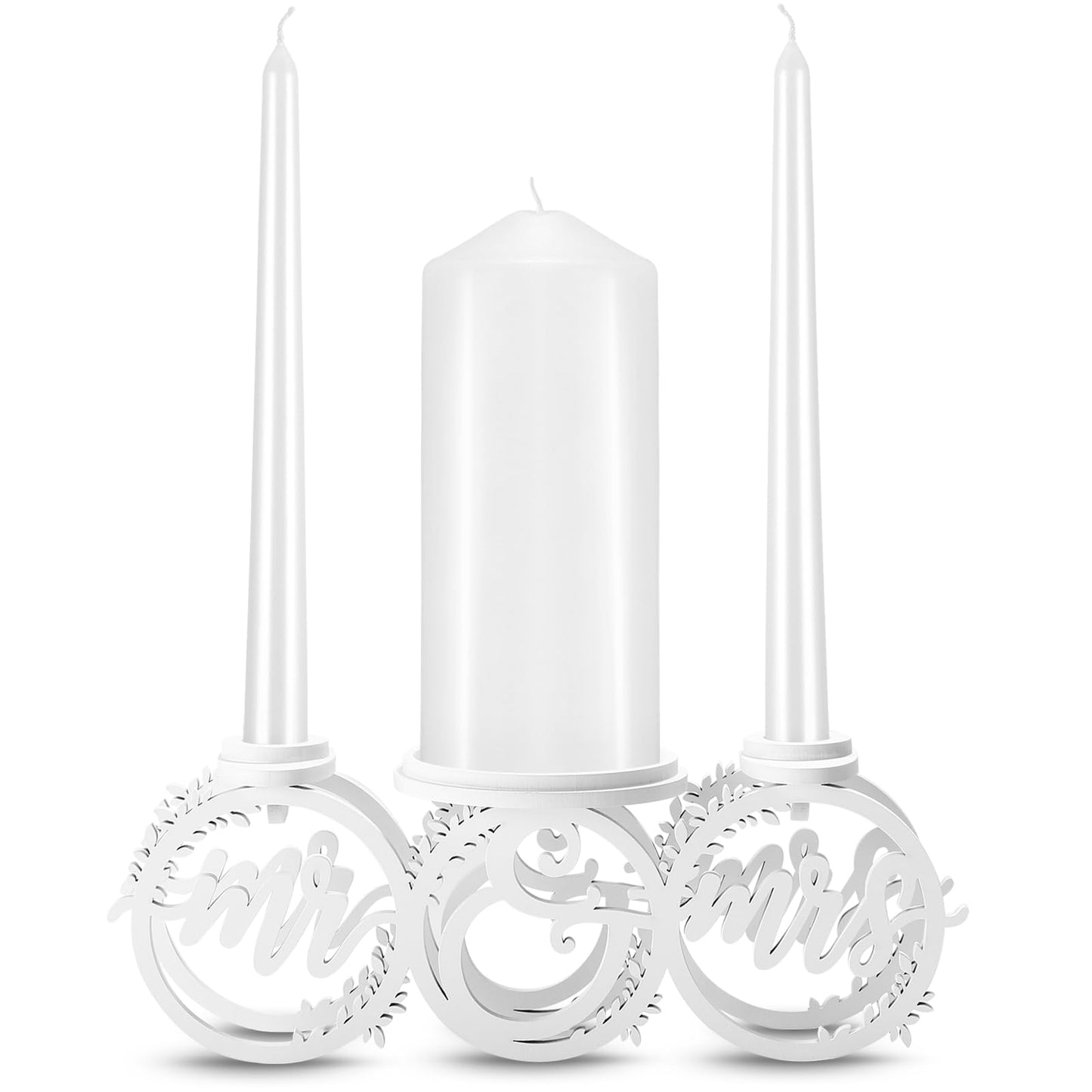 Rozrety Unity Candle Holder - Unity Candles Stand for Wedding Ceremony Set - Candle Holders for Wedding Decoration, Reception, Bridal Shower Gifts(Candles not Included)
