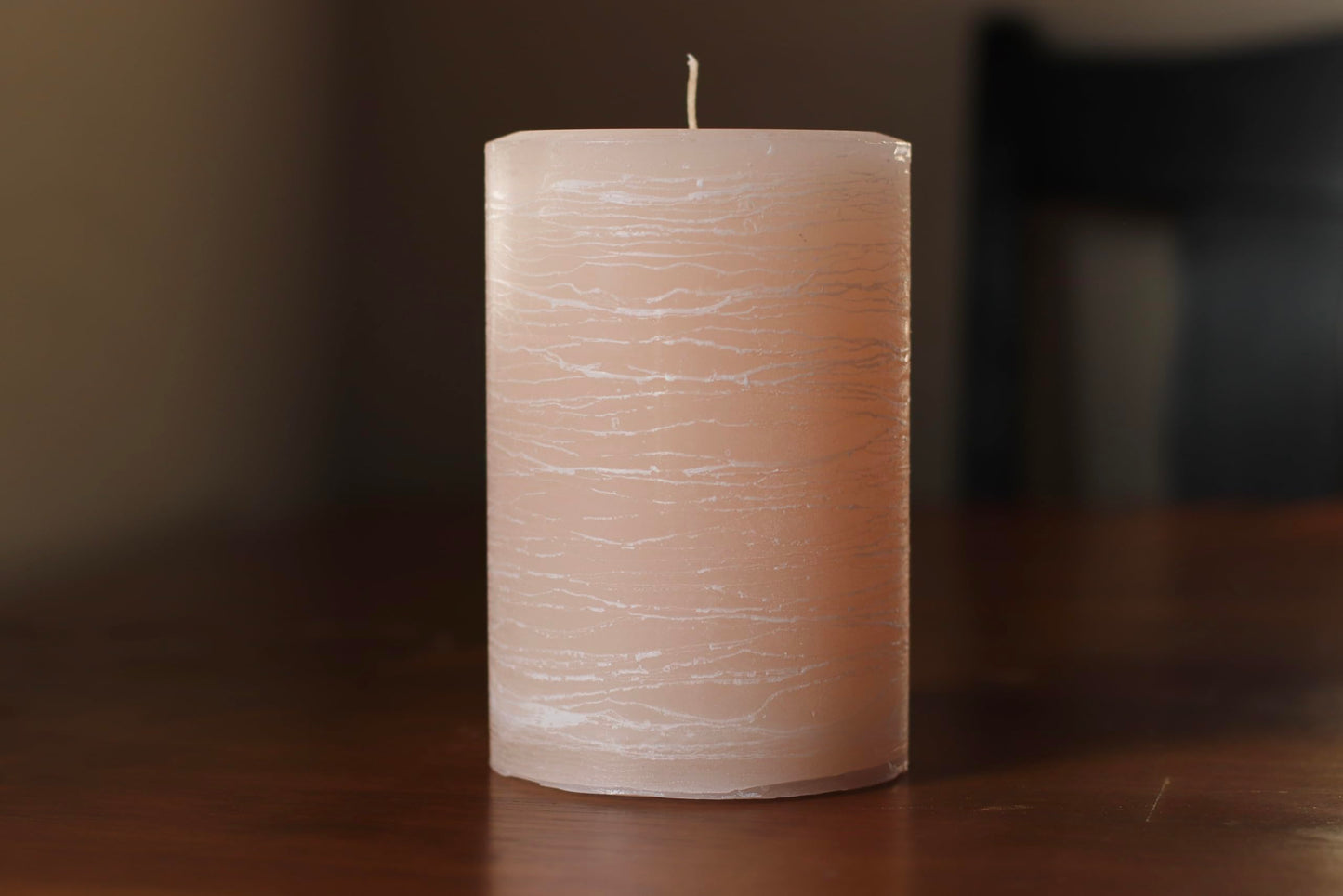 Modern Candle Design Large Unscented Rustic Nordic Pillar Candle Handmade in the USA (Peach Blush)