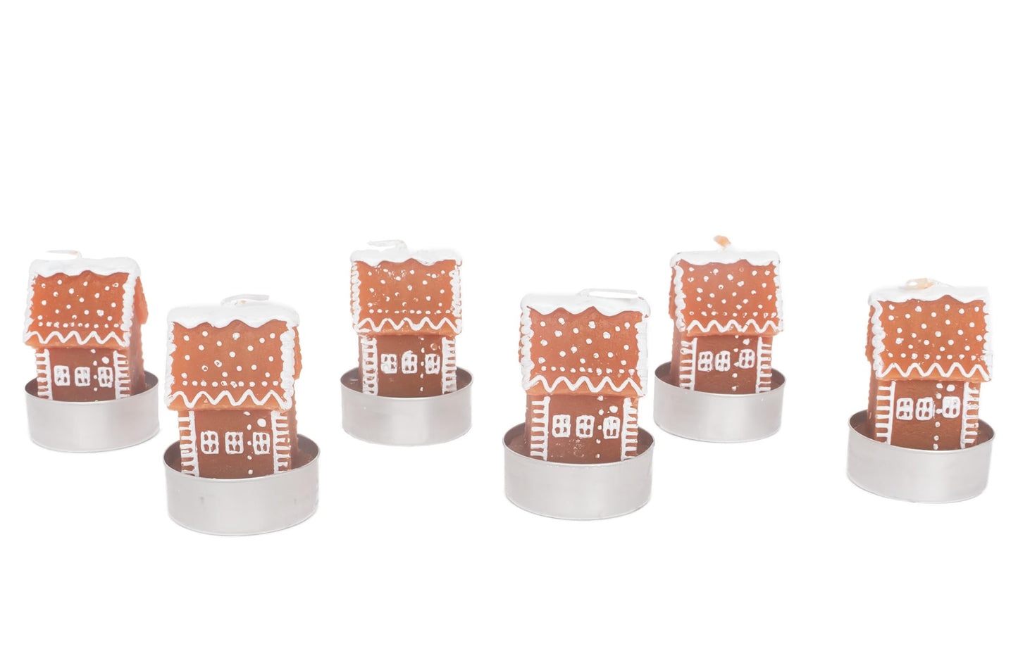 Boston International Christmas Boxed Tealight Candles Winter Holiday Decorations, Set of 6, Gingerbread