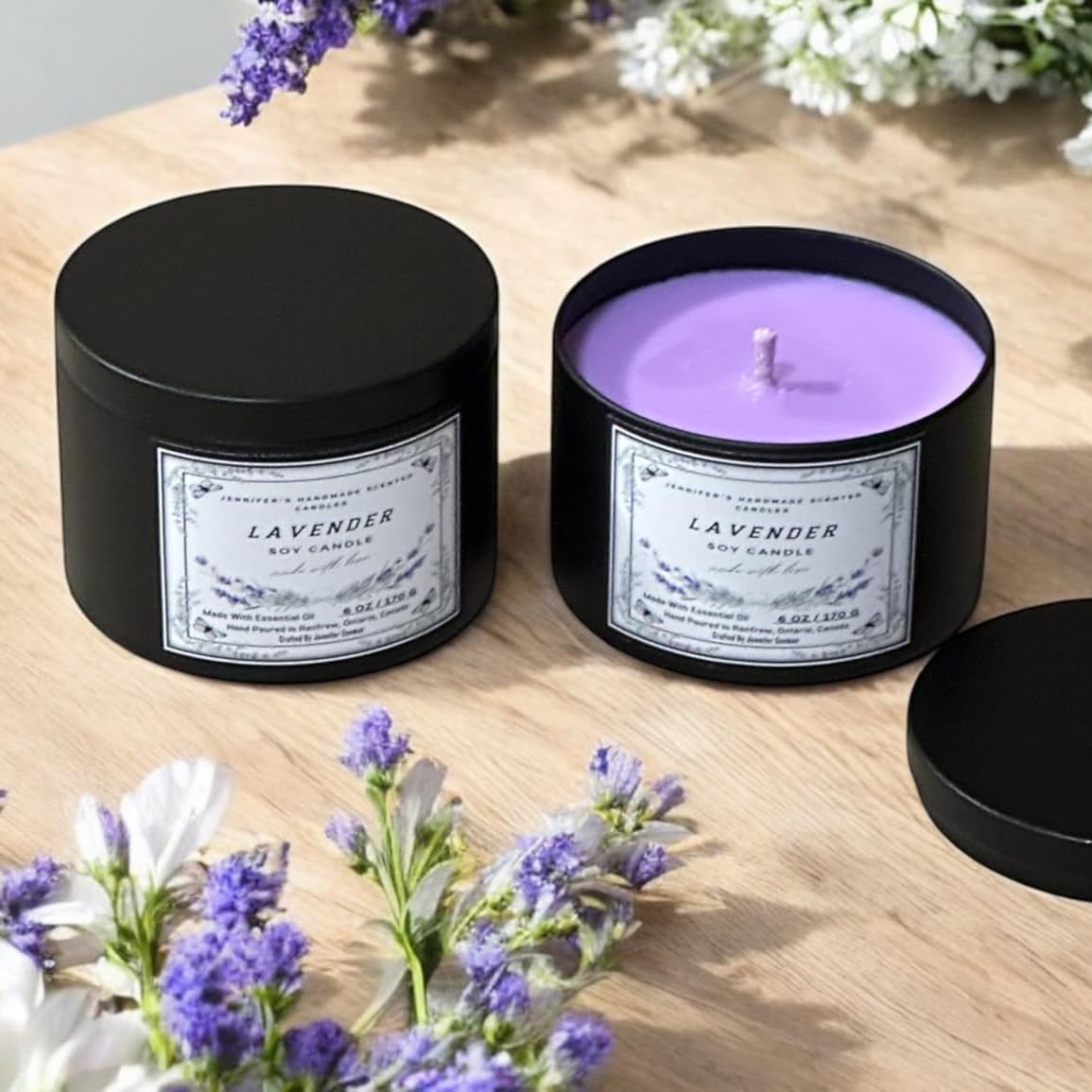Coloch 24 Pack 8 Oz Candle Tins with Lid, Black Matte Candle Jars for Candle Making Bulk Candle Container Metal Candle Making Supplies for DIY Candles, Crafts, Holiday Gifts, 3x2.3 Inches