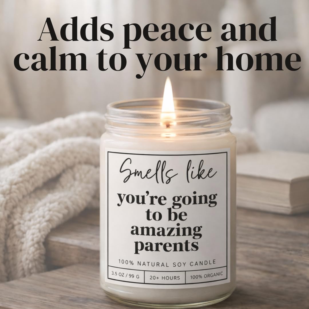 Candle for New Parents, New Parents Gifts for Couples, Mom to be, New Dad - Pregnancy, First Mothers Day, Gender Reveal Gifts, Expecting Baby, Expecting Mom, Pregnant, You'll be Amazing Parents
