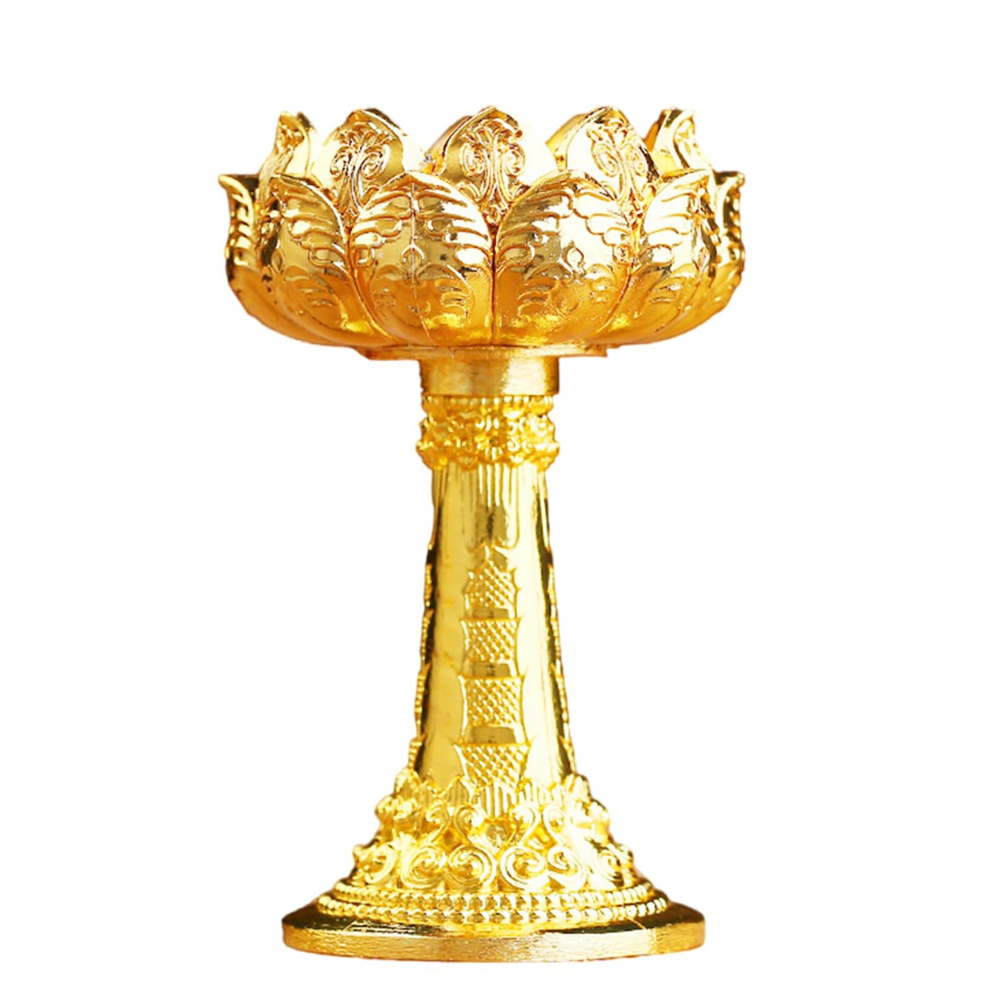 Iron Holder Lotuss Shape Candlestick Holder Table Centerpieces for Temples Kitchen Dining Table Housewarmings Lotuss Butter Lamp