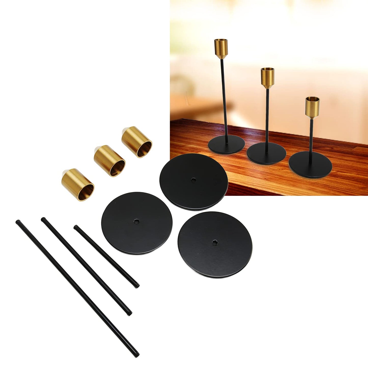 Antique Iron Candle Holder, Antique Elegant Romantic Taper Candle Holders Candlestick Stands Altar Supplies Mantle Decor for Wedding Dining Table