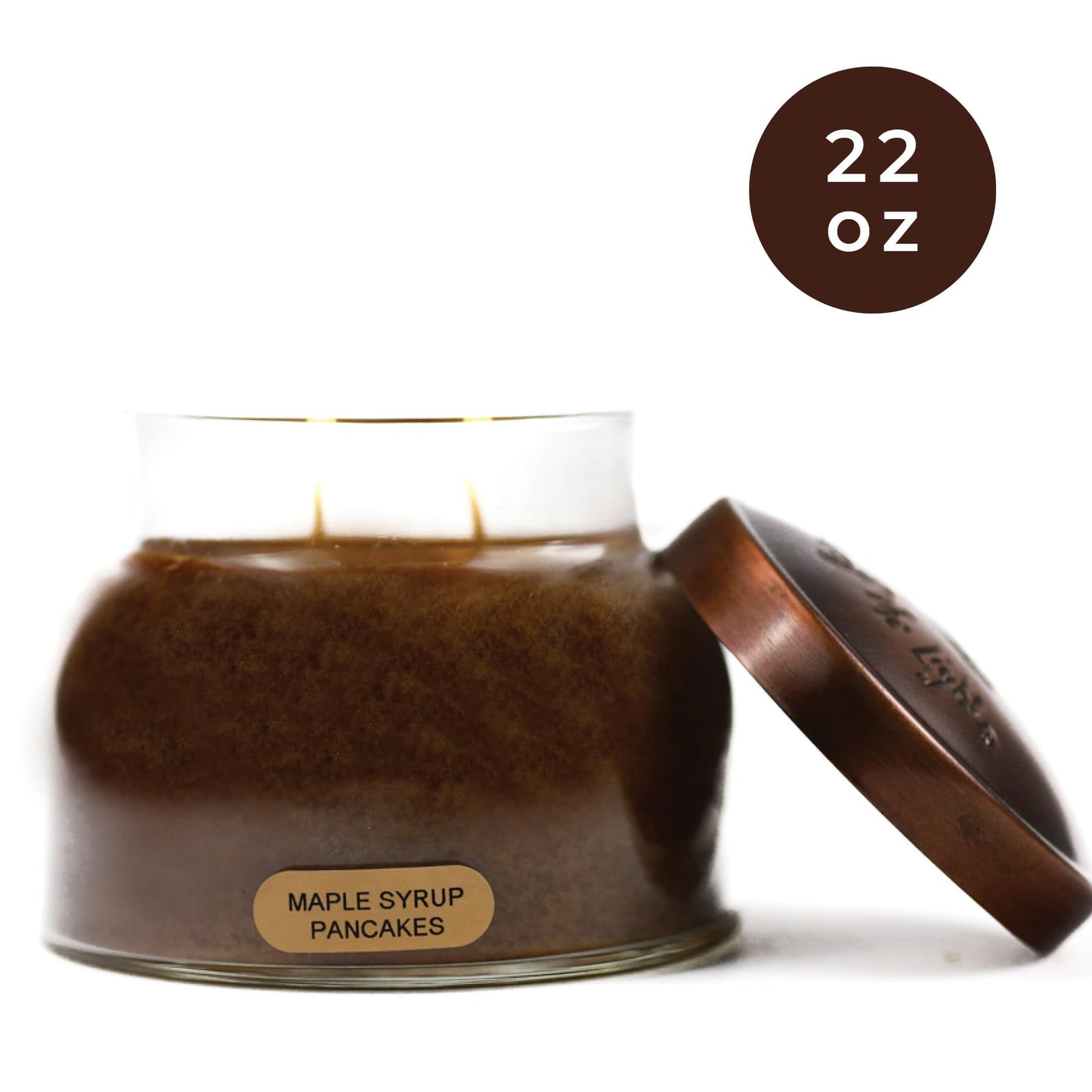 A Cheerful Giver - Maple Syrup Pancakes Mama Scented Glass Jar Candle (22oz) with Lid & True to Life Fragrance Made in USA
