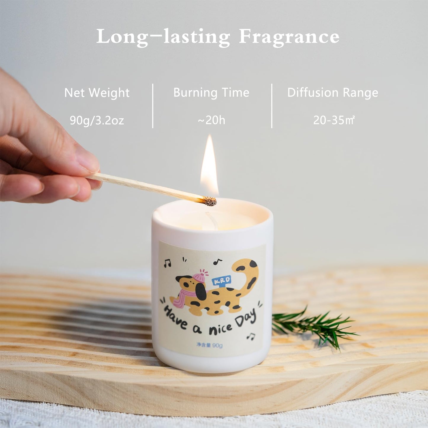 KRD Pet Lover Gifts for Women, 3 Pack Strong Scented Candles Set, 3x3.2oz 60H Burn, Fresh Pet Odor Eliminator for Home Bathroom