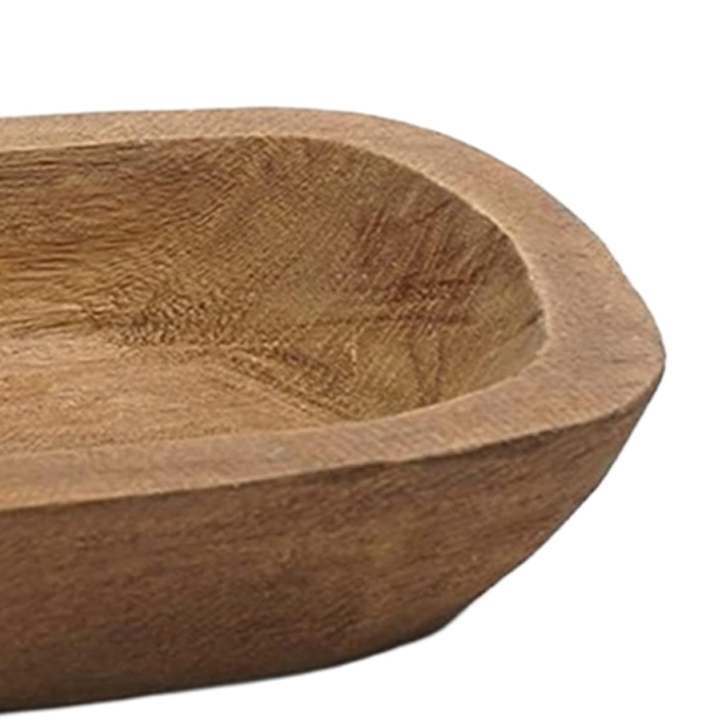 Bowl for Candle Making Hand Carved Wooden 9.8 x 5.9 inch Rustic Decorative for Bread Making Dining Room Home Decoration
