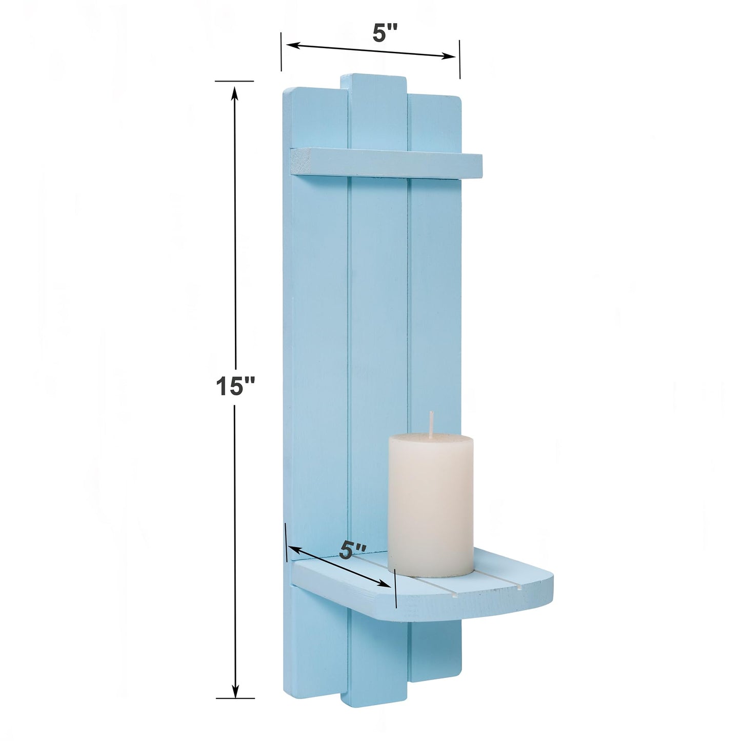 Yorkmills Sconces Wall Decor Set of 2, Wall Candle Holder Rustic Home Decor, Farmhouse Art Floating Candle Sconces Shelf Blue Wall Decorations for Living Room, Dining Room, Bedroom, Bathroom