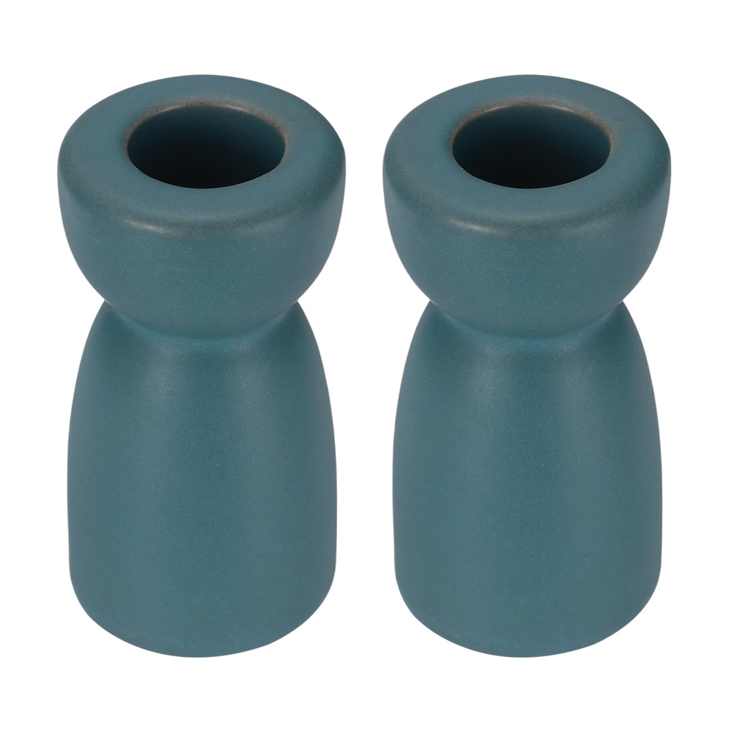 uxcell 2 Pack Candlestick Holder Blue Ceramic Taper Candle Holder Candle Stand Holders Modern Style Decoration for Centerpiece Tabletops Anniversary
