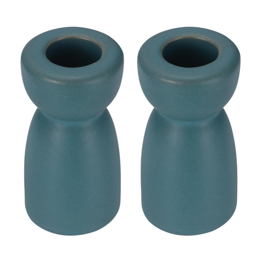 uxcell 2 Pack Candlestick Holder Blue Ceramic Taper Candle Holder Candle Stand Holders Modern Style Decoration for Centerpiece Tabletops Anniversary