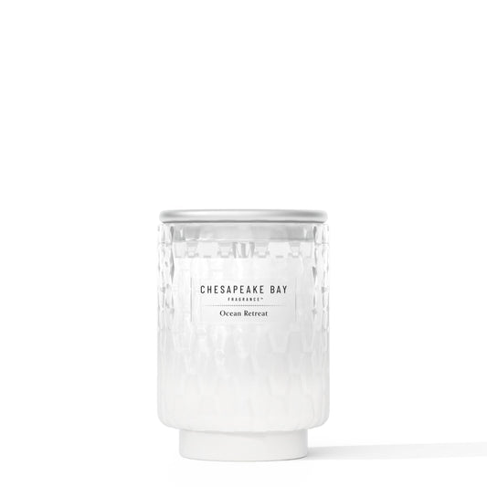 Chesapeake Bay, 8oz Ocean Retreat Scented Candle, Mood Evoking Fragrance, Textured Sea Glass-Inspired Jar, Premium Soy Blend Wax with Essential Oils, Coastal Fragrance for Home Décor or Gifting