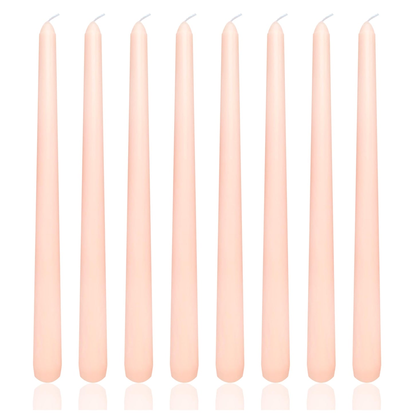 8 Pack 10 Inch Pink Champagne Taper Candles Long Burning Time Dripless Candles for Dinner Home Decor Wedding Parties and Celebrations