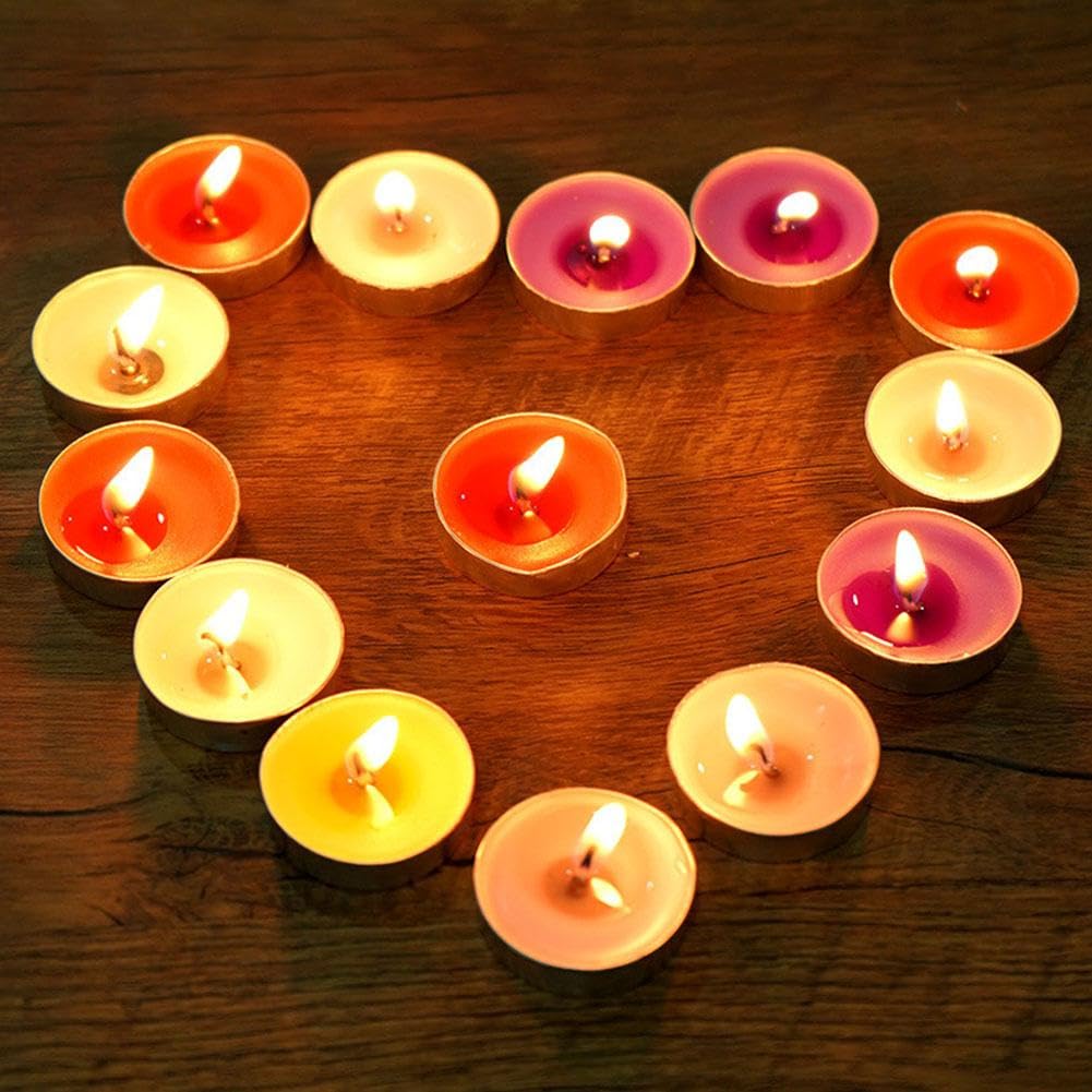 Scented Tealight Candles, Red Tea Lights Candles, 4H Smokeless Palm Wax Tea Candle for Weddings,Christmas,Advent, Spa, Bath