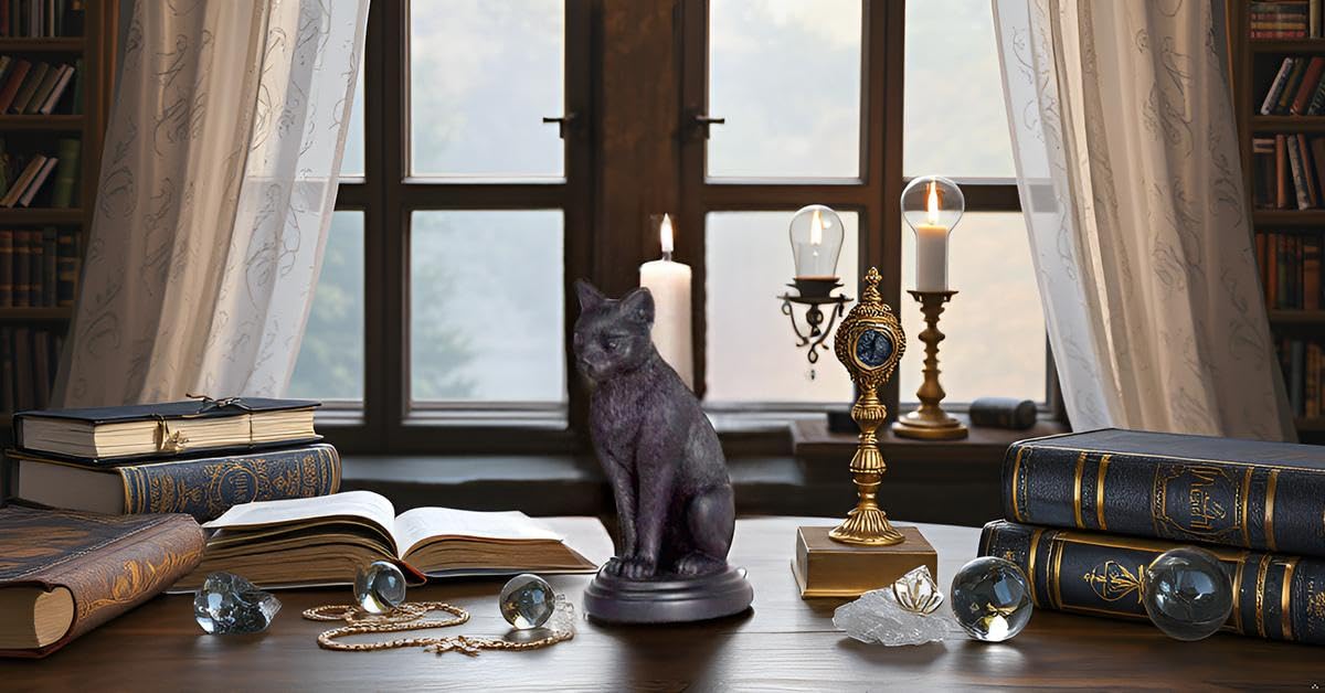 Gothic Black Cat Candle Holder Statue,Resin Cat Candlestick Holder,Halloween Gothic Tabletop Decor for Home,Dining Table & Party,Witchy Cat Figurine Gift (cat)