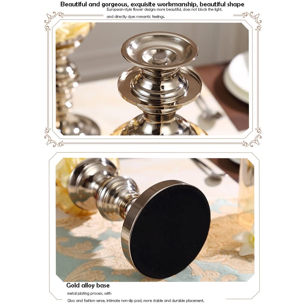 Candle Holder Neoclassic Candle Holder Living Room Home Candle Holder Decoration Metal Glass Dining Table Candle Holder Decoration Candlestick (Size : A)