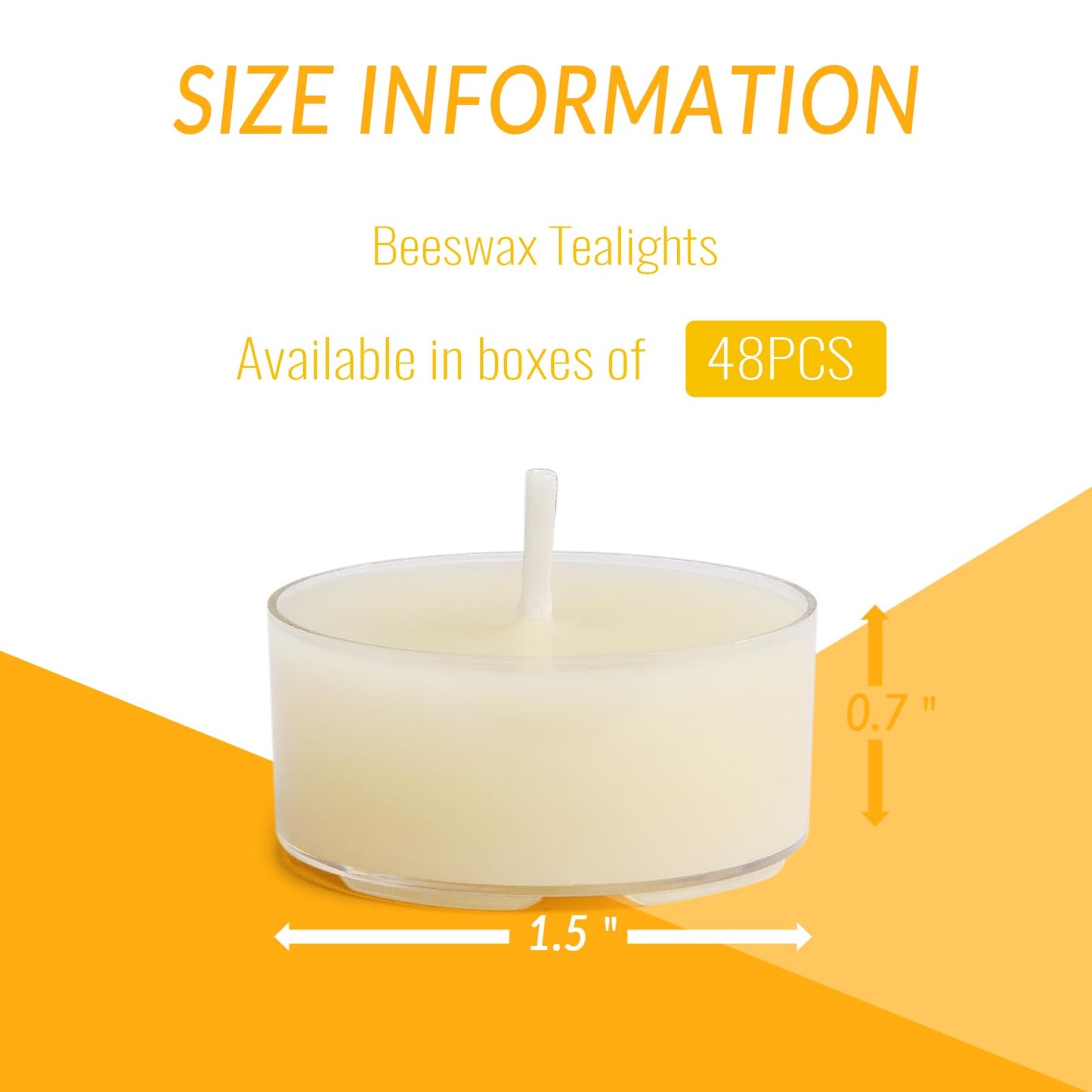 JONERAY 48 Packs Pure Beeswax Tealight Candles Bulk-4 Hour Long Burn Time, Unscented and Smokeless Candles for Home Deco,Wedding (Ivory)