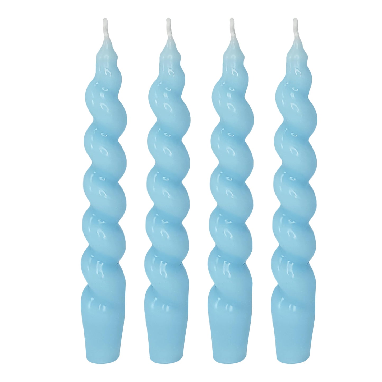 Spiral Taper Candlesticks Blue Candles Stick Twisted Candles H 7.5inch Wax Unscented Dinner Candle Dripless for Home Decor, Relaxation & All Occasions(Blue)