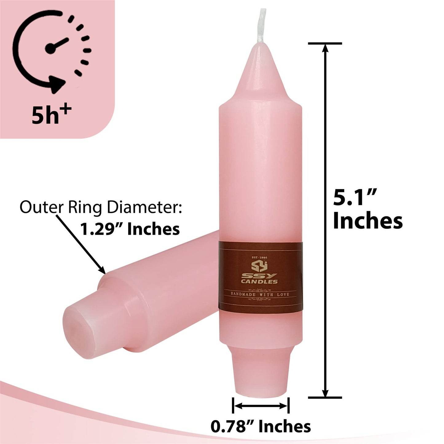 Pink Candlesticks Short Taper Candles,Gedengni 4pcs Cute Candle Sticks 5 Inch Mini Tapered Candle Dripless Candles Wax for Home Dinner Weddings Festive Holiday Decor,7D4PC-PINK