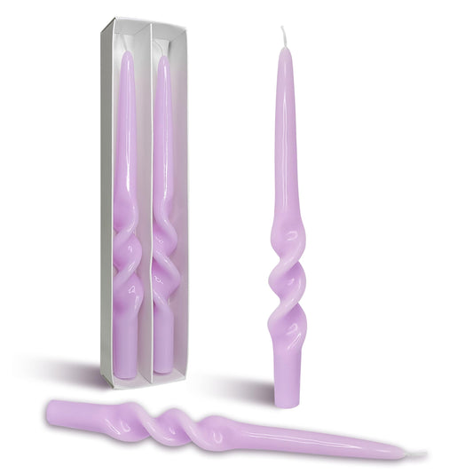 BALEAGCDL Twisted Taper Candle Smokeless Candles Purple Spiral Candlesticks 9.5 Inch Unscented Handmade Candles for Holiday Wedding Party Seasons Home Decoration 2 Pcs