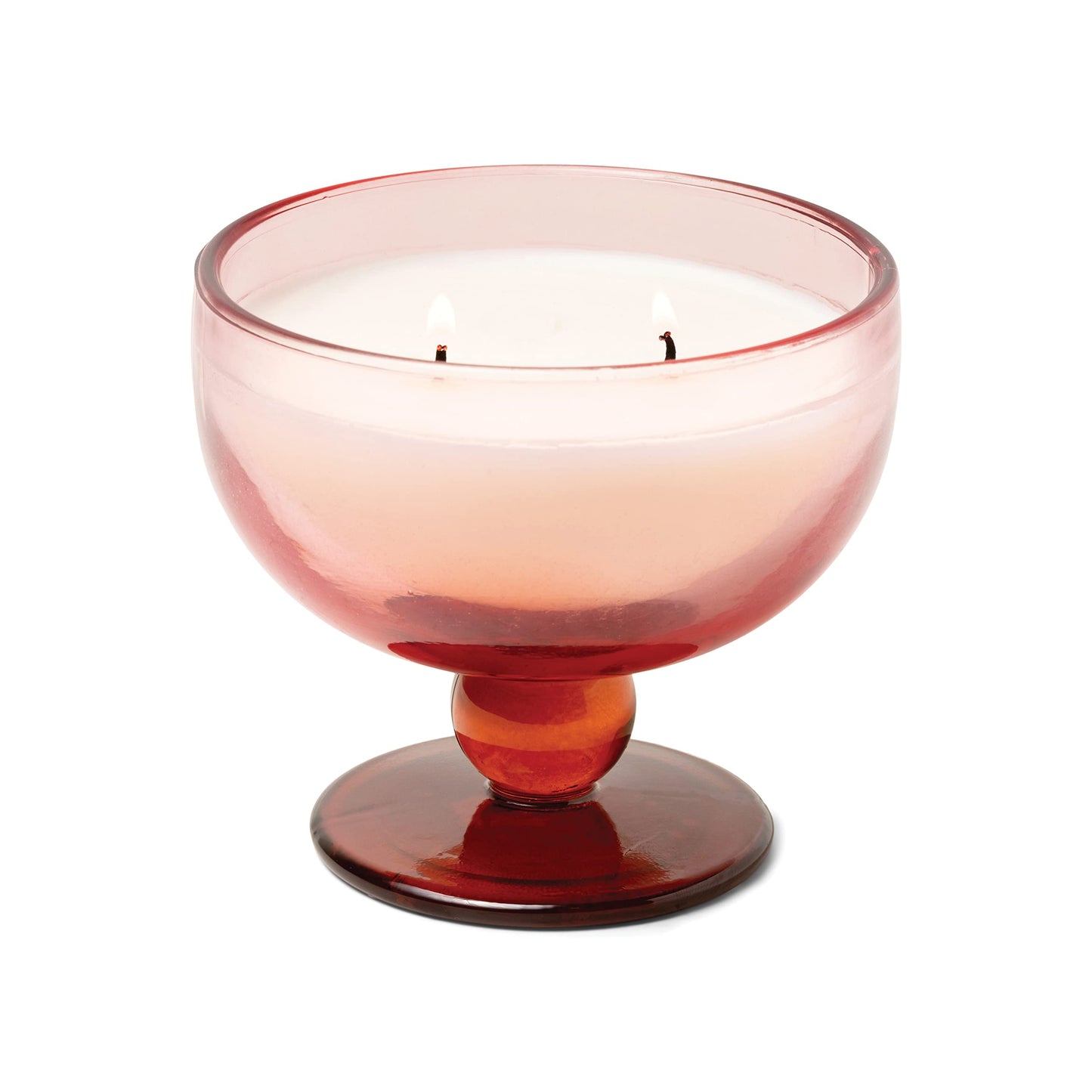 Paddywax Scented Candles Vintage Glass Aura Collection Soy Wax Blend 2-Wick Candle, 6-Ounce, Saffron Rose