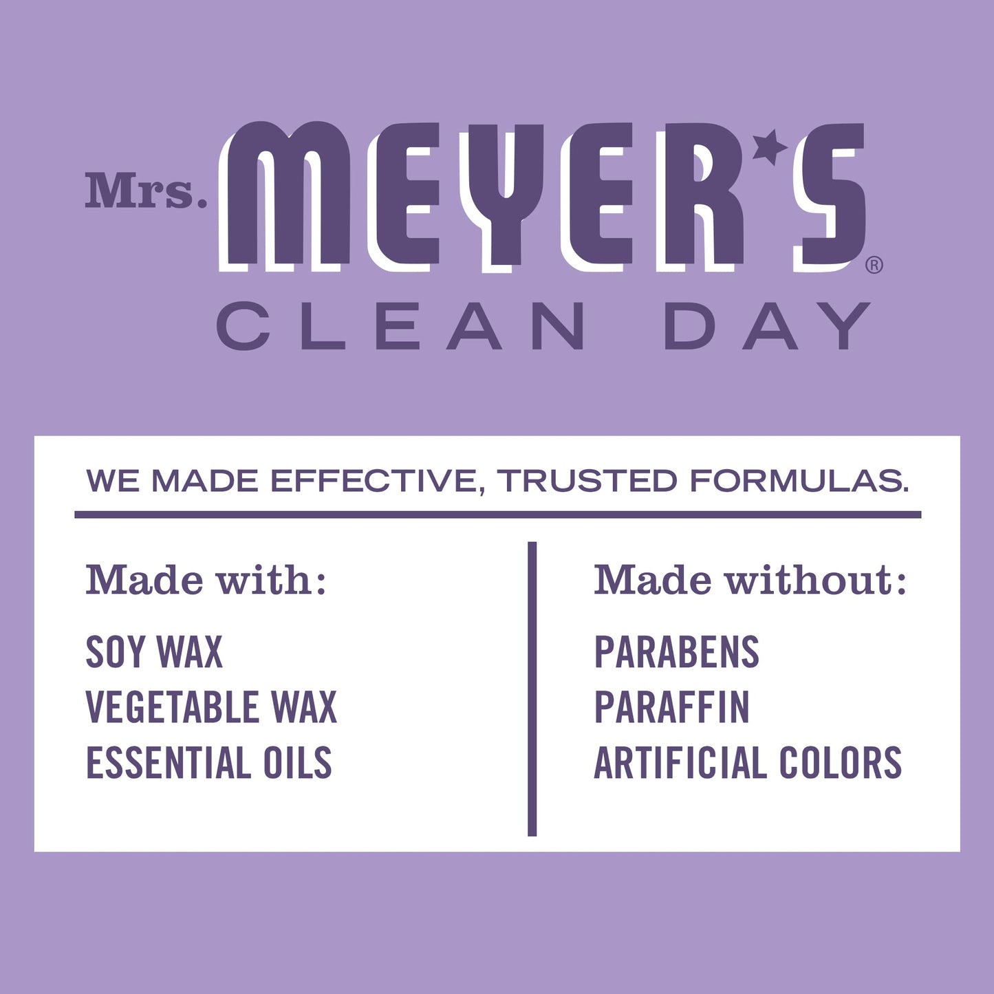 MRS. MEYER'S CLEAN DAY Soy Tin Candle, 12 Hour Burn Time, Made with Soy Wax and Essential Oils, Lilac, 2.9 oz