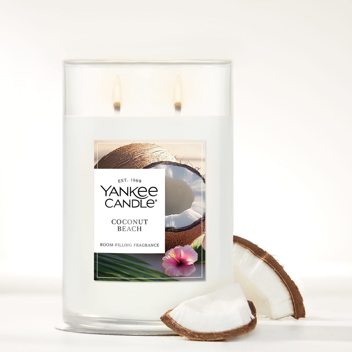 Yankee Candle Large Tumbler Scented Candle with up to 80 Hour Burn Time, Premium Plant Wax Blend for Consistent Burn, 20 oz Tumbler Candle with Room Filling Fragrance, Coconut Beach