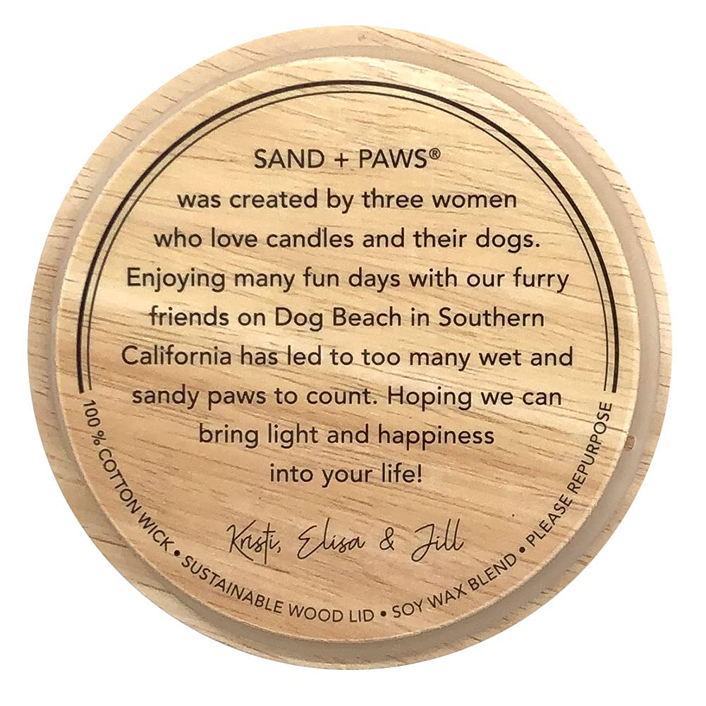 Sand + Paws Scented Candle - Ocean & Sea Salt - Additional Scents and Sizes –Luxurious Air Freshening Jar Candles Neutralize pet Odors and Enhance Home décor – 100% Cotton Lead-Free Wicks - 12 oz