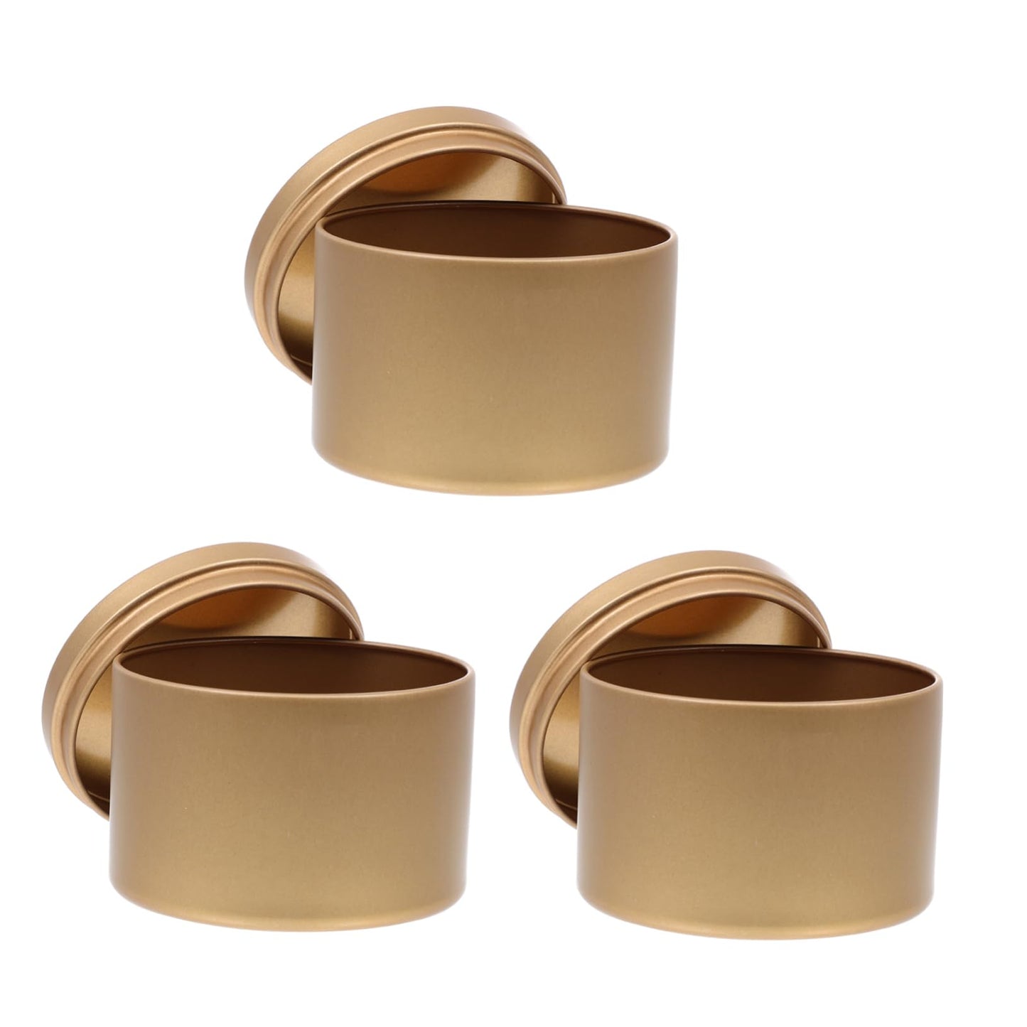 OHPHCALL 3pcs Iron Candle Jars Creative Candle Tins for Craft Making Smooth Portable Design for Tealight Decorative for Friends