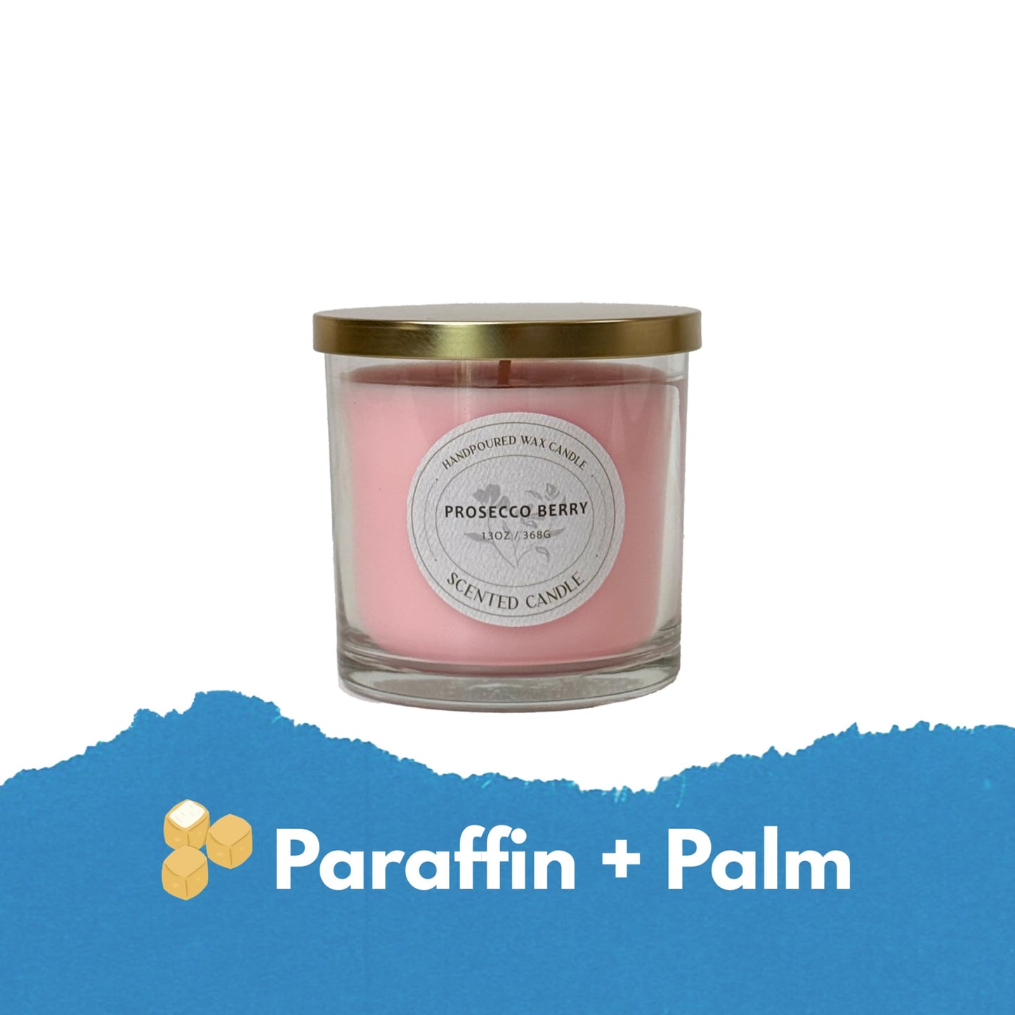 Signature Scented Candle 13oz with Lid – CW Studio Color Sprayed Glass Jar, Clean Burn Soy & Paraffin Wax, Smokeless Long Burn, Home Decor & Gift Giving