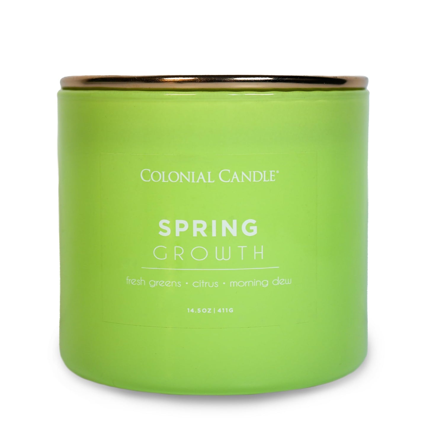 Colonial Candle Spring Growth Scented Jar Candle, Pop of Color Collection, 3 Wick, 14.5 oz - Up to 60 Hours Burn