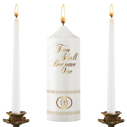 Frienda Unity Candles for Wedding Ceremony Set Wedding Unity Taper Candles Catholic Religious Ceremony Accessories(Cross)