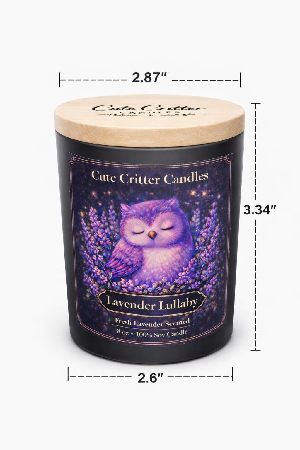 Cute Critter Candles Lavender Lullaby- 8 oz Soy Candle- Lavender Scented