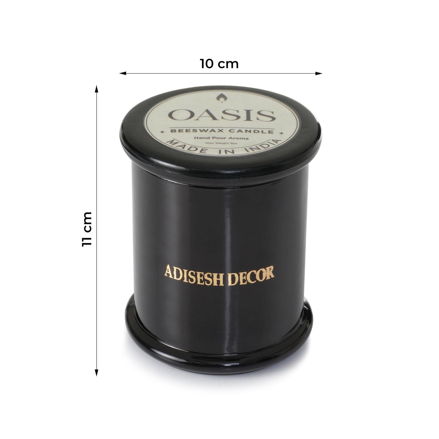 Adisesh Decor Long-Lasting Oasis Bees Wax Candle | Scented Candles for Home Decoration | 70+ Hour Burn Time Hand-Poured in Glass Jar | A Clean, Fresh, and Revitalizing Fragrance of Greenery