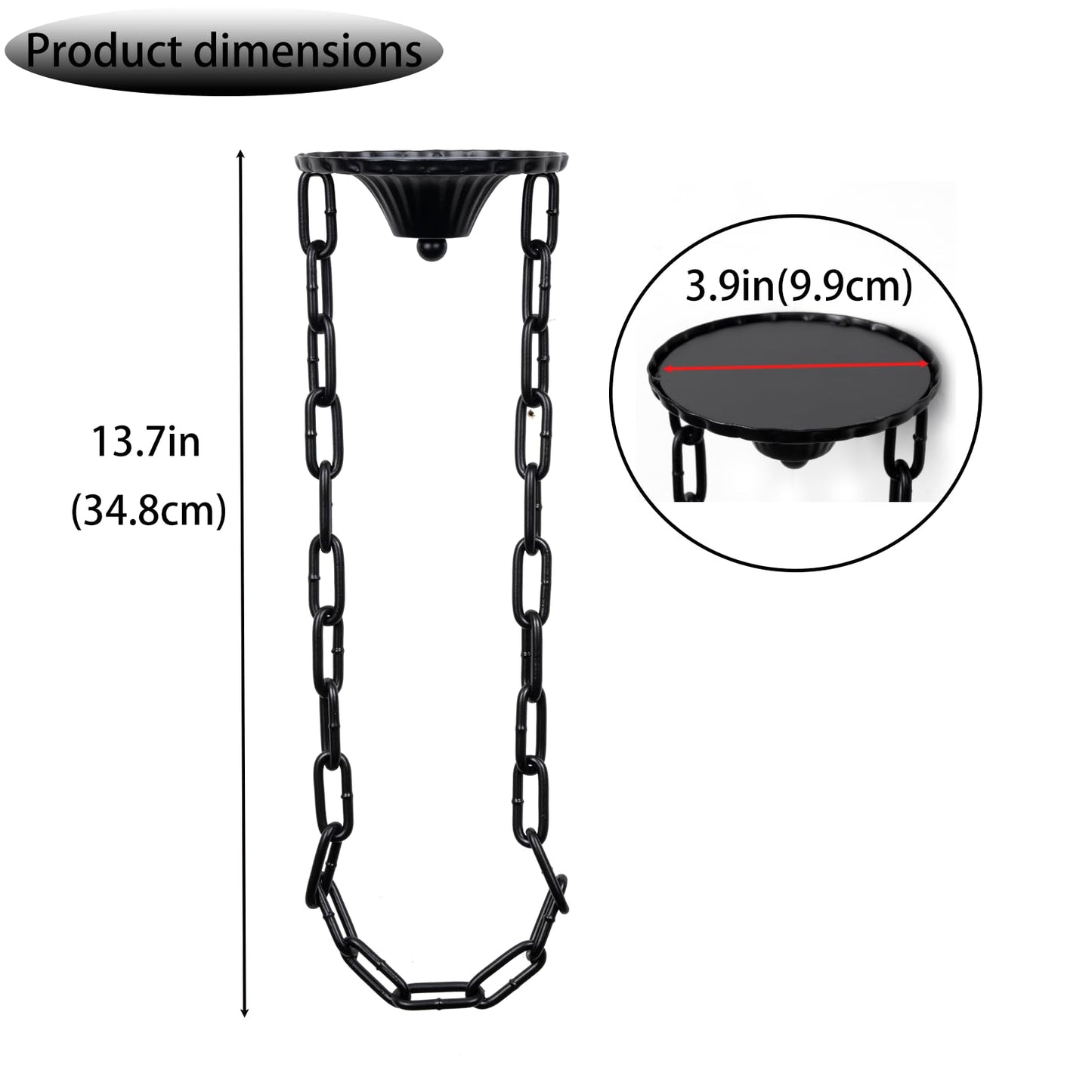 Candle Sconce(Set of 2)-Medieval Metal Wall Decorations-Gothic Retro Chain Wall Candle Sconces-Black Wall Sconces