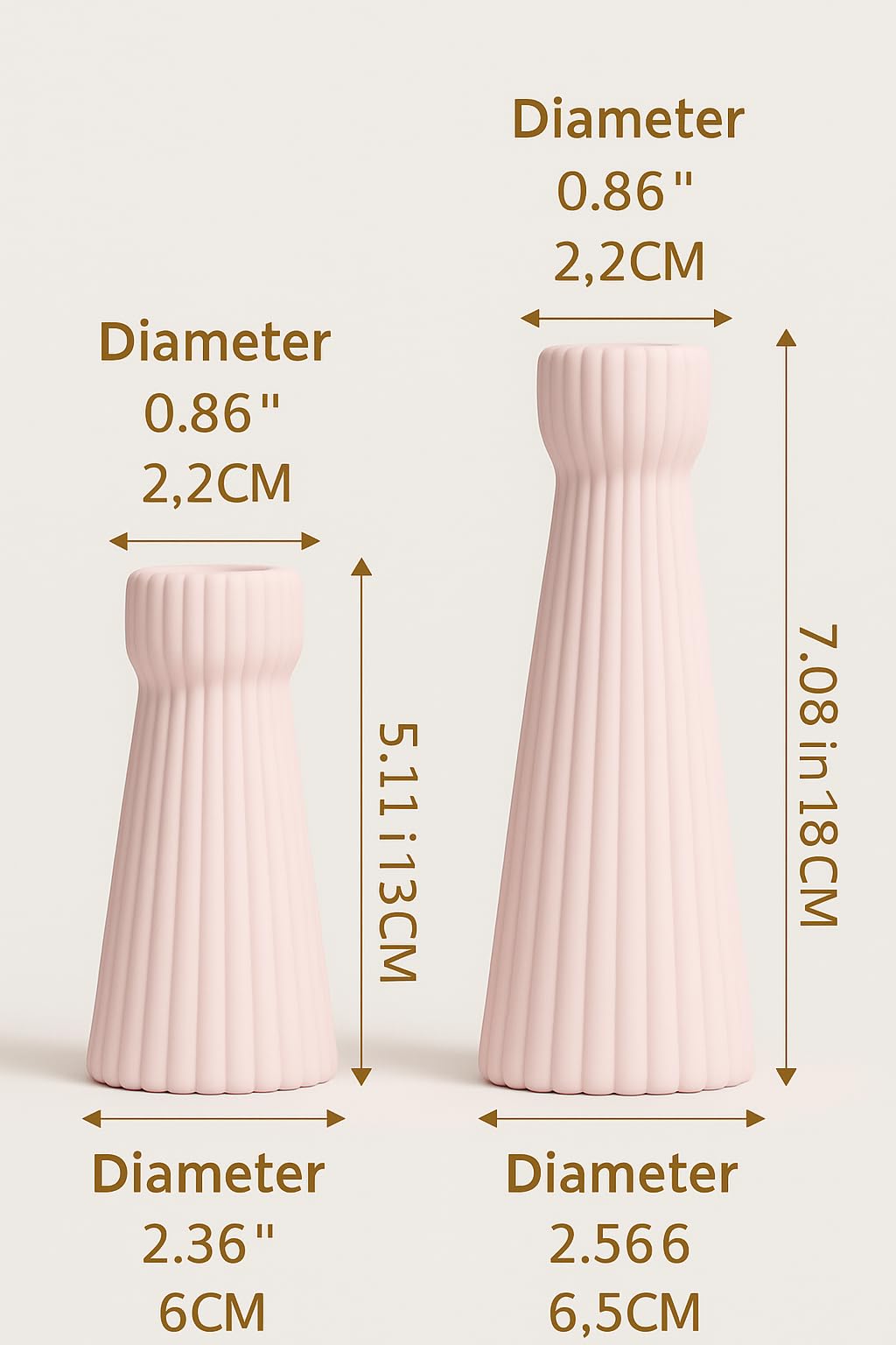 SCBLOOM Taper Candle Holders for Candlesticks Ceramic Candle Stick Candle Holder- Set of 2 Decorative Candle Stand for Wedding Decor,Dinner Party and Table Centerpieces,Housewarming Gift Pink