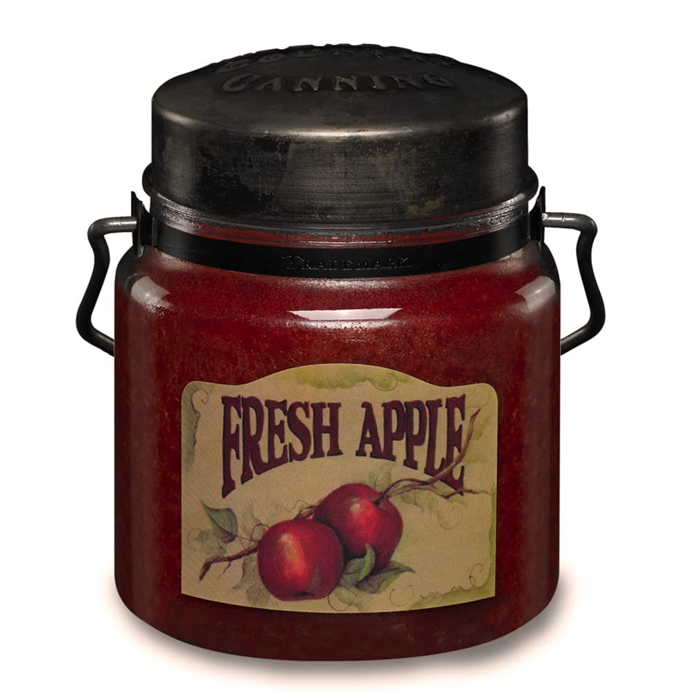 McCall’s Candles | Fresh Apple | 16 oz Scented Candle | USA-Poured | Vintage Rustic Jar with Carrying Handle | Crisp Orchard Fruit Fragrance
