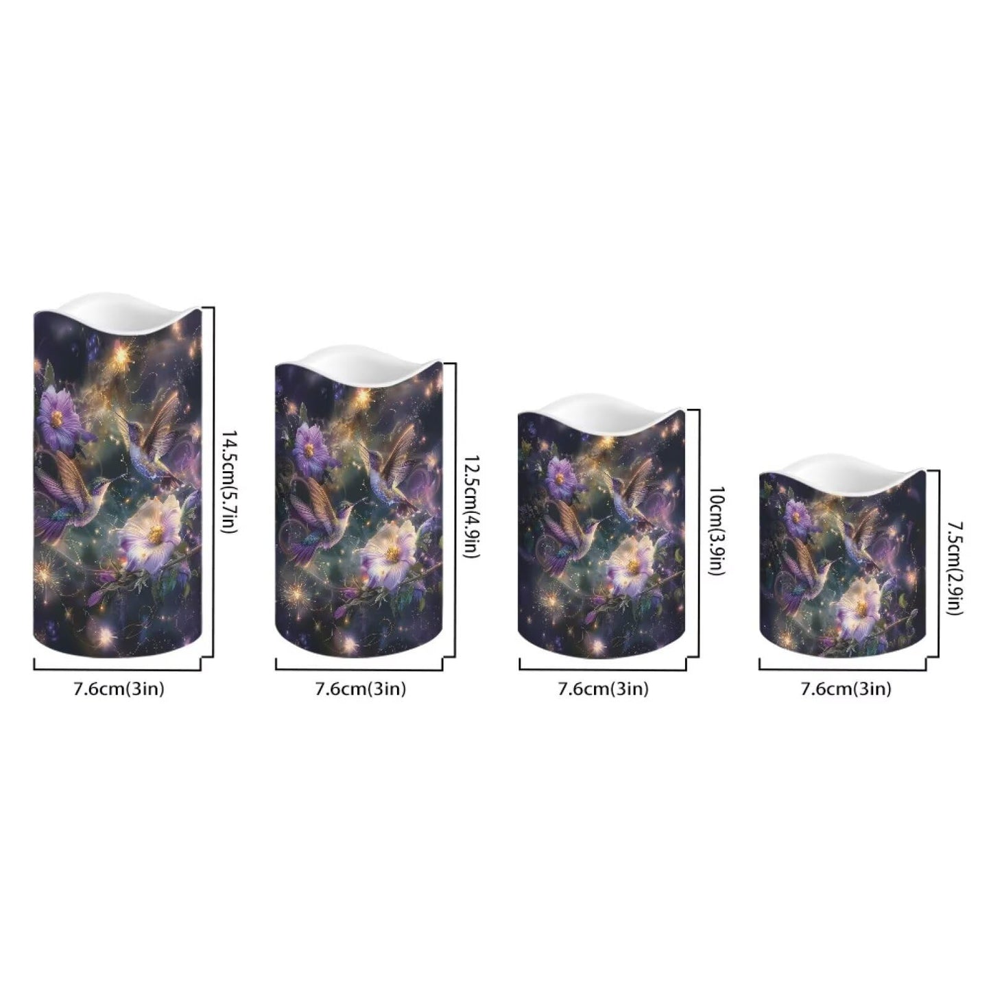 Ystardream LED Candle Set of 4 with Remote Control, Multicolor, Modern, Battery Operated, Tabletop, Indoor, 4/8H Timer, 12 Colors, 5.7 Inches Tall