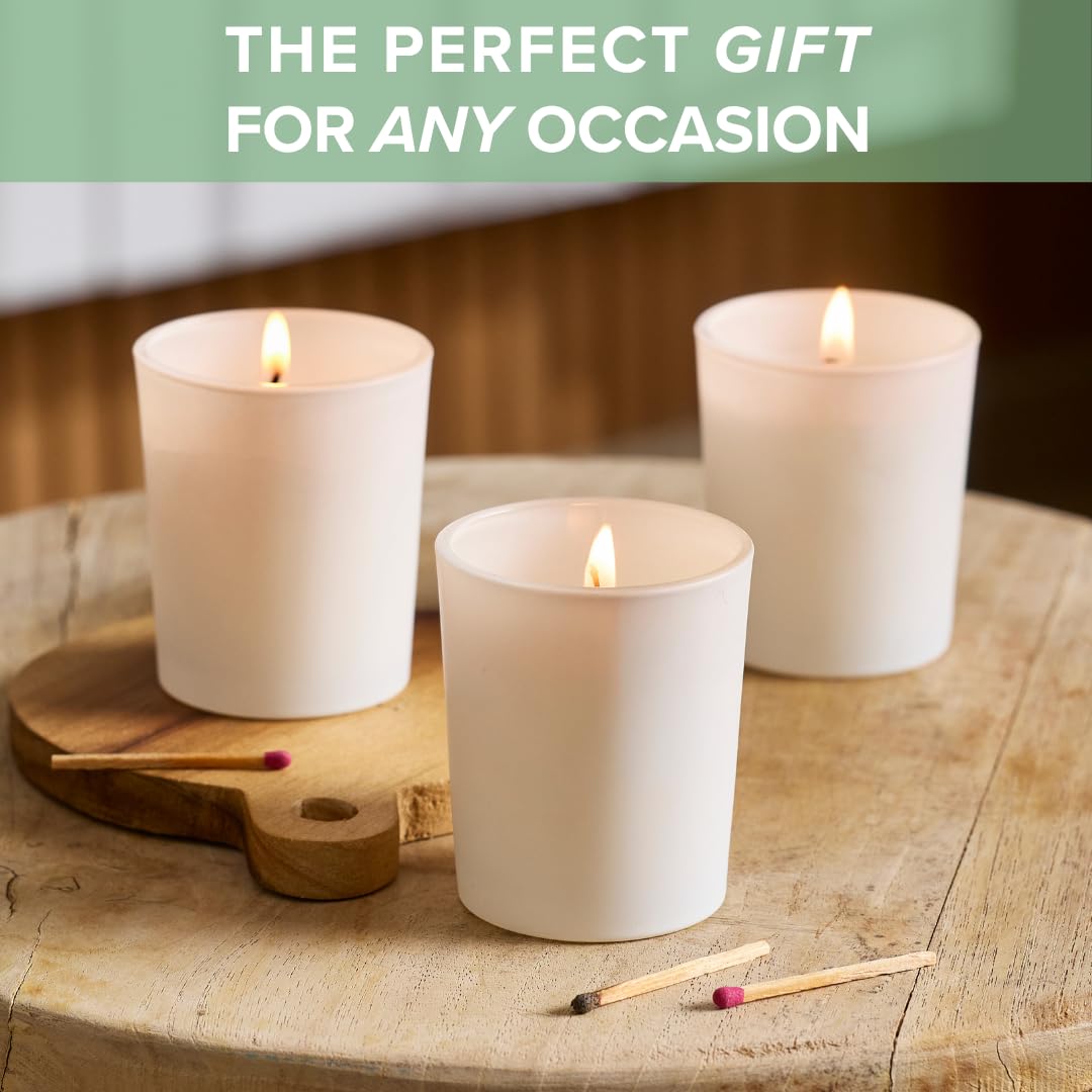 Simply Soson Scented Votive Candles, Bulk Set of 24 White Sage Small Candles Bulk, Votive Candles Scented in Glass, 10 Hours Burn, for Wedding, Birthday, Holiday Christmas & Home Decoration