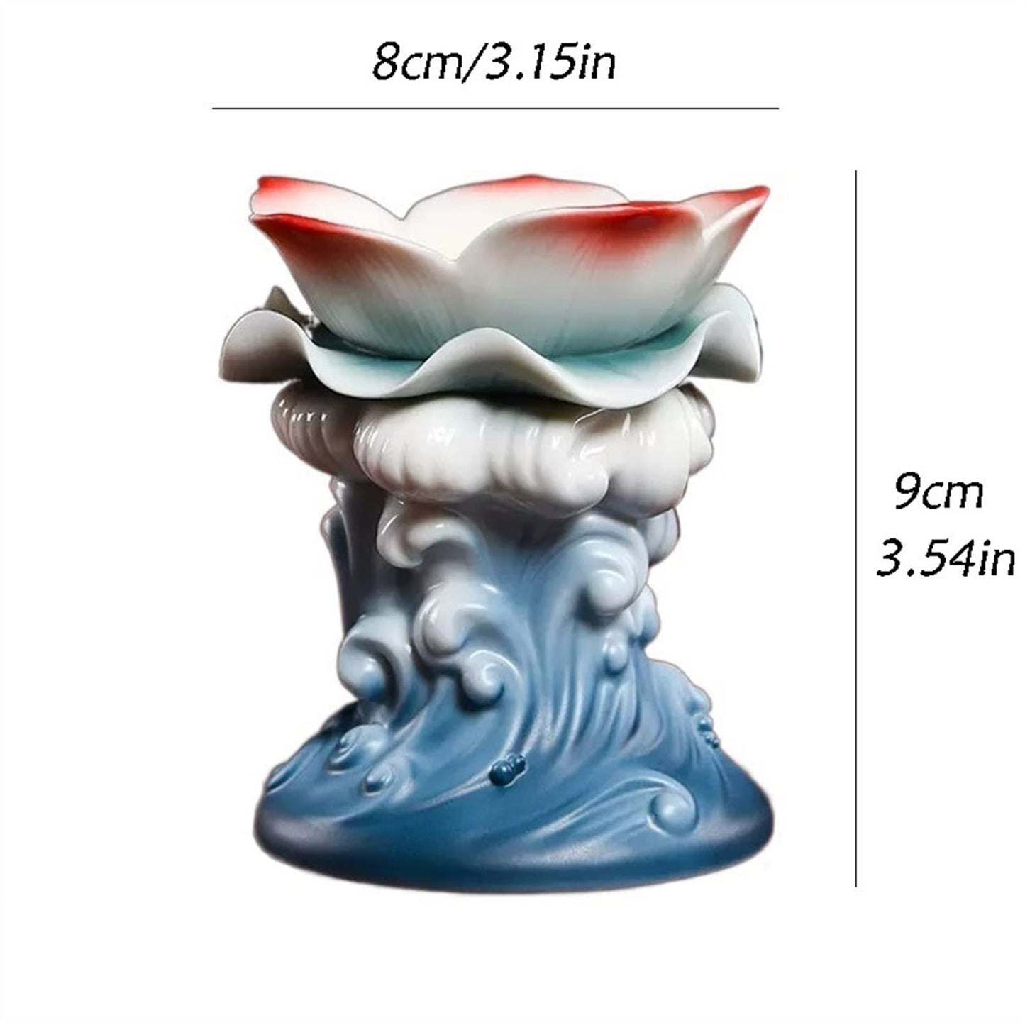 YUHUAWF Candle Holderss Ceramic Lotus Wave Candlestick Table Decoration Decorative Candlestick