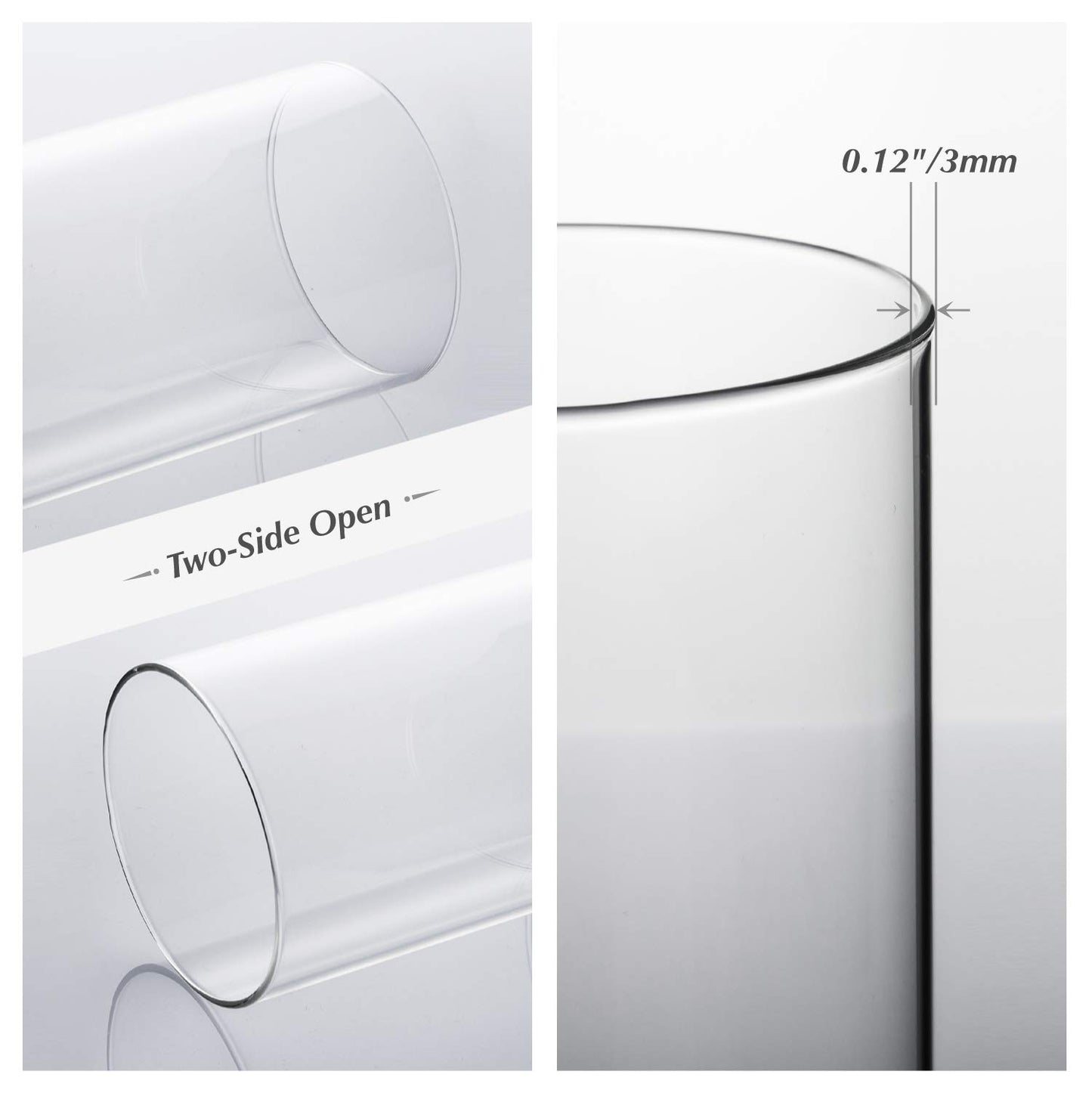 WGVI Clear Hurricane Candleholder,Glass Chimney for Candle Open Ended, Chimney Tube of Sizes in Various for Choice, 4.7" Wide x 8" Tall