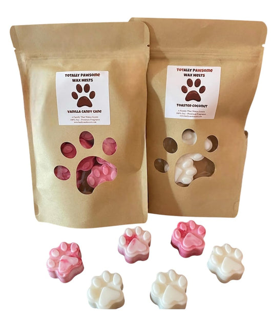 Dog Paw Wax Melts -Strong Scent- Long Lasting - Eco-Friendly - Hand-Poured - Large Melts - Wax Tarts - Soy (Black Cherry Vanilla)